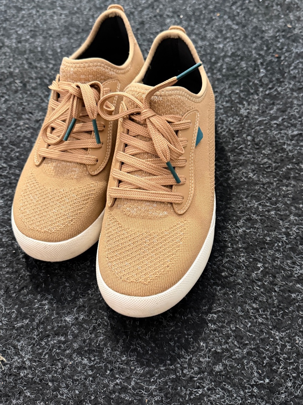 Vessi Women's Knit Sneakers in Tan with White Sole